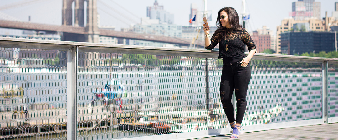 Bianca Posterli, Stila Cosmetics, fashion, beauty, stila, bianca, posterli, nyc, new york, bridge, water, lipstick, makeup